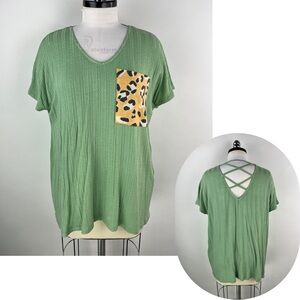 💚 3094. Lattice Back Extended Shoulder Top